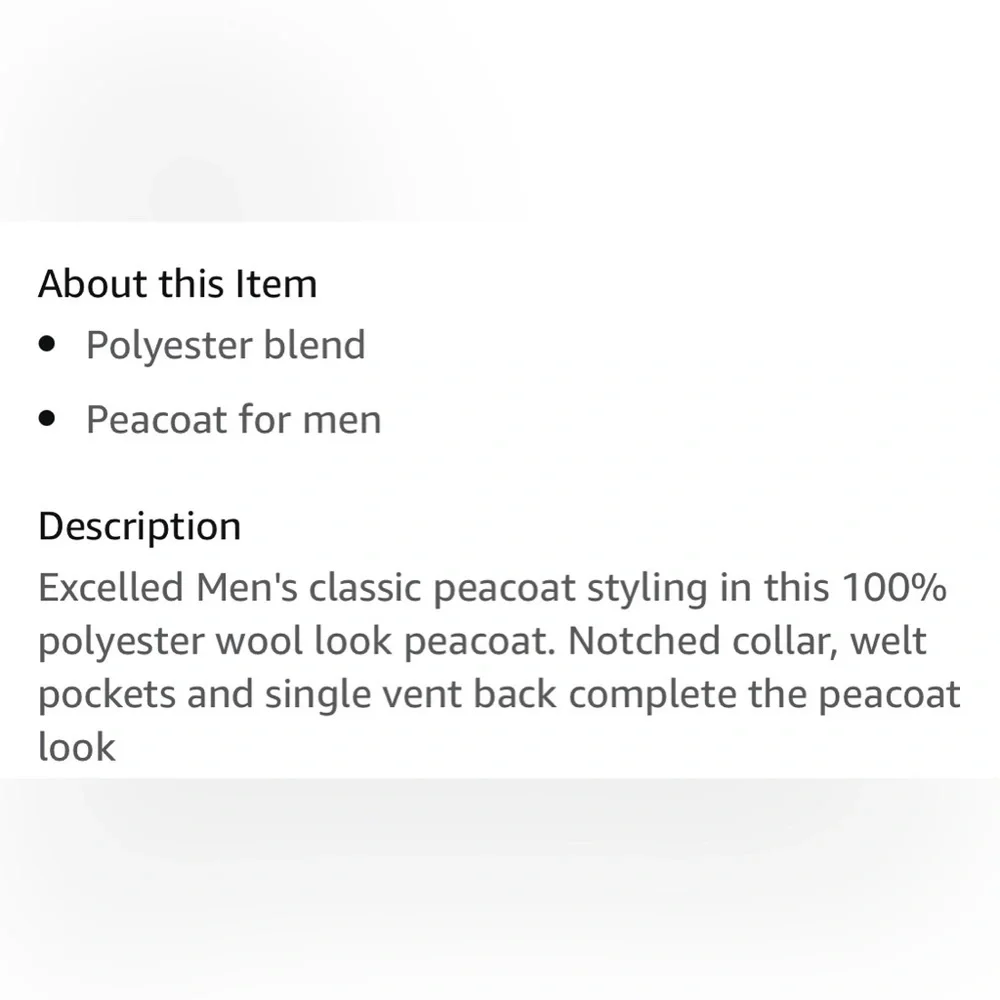 Double Breasted Peacoat •Men• - Picture 8 of 10